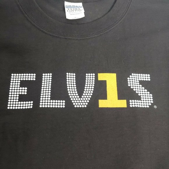 Harrahs Casino ELVIS Presley ELV1S Mens L Gildan T Shirt Black The King Music - Picture 3 of 8